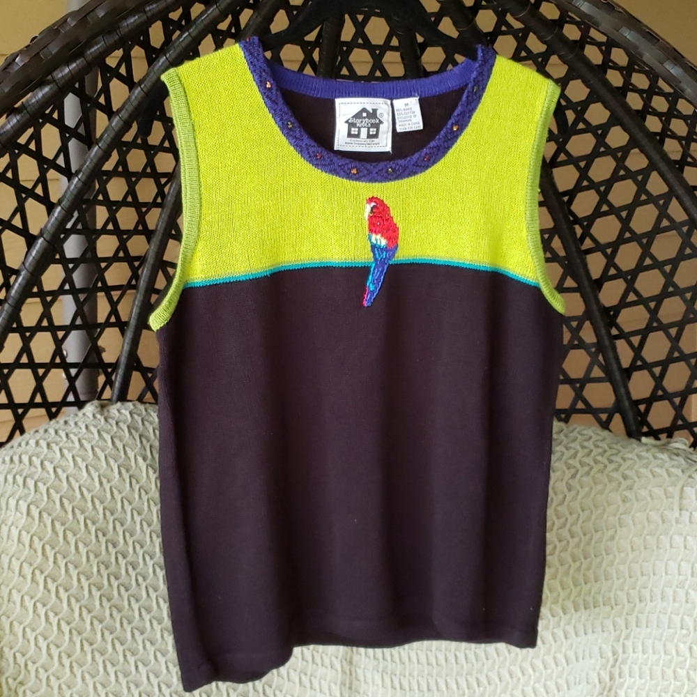 RARE 🦜 Parrot twinset sweater and tank - Storybook Knits - Picture 4 of 11